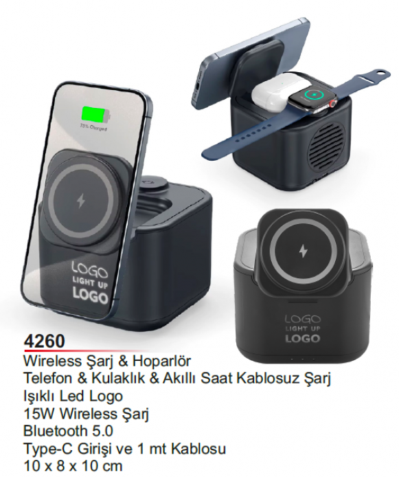 Wireless Şarj & Hoparlör
